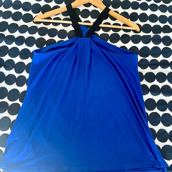 Apres Ramy Brook Women's Cobalt Blue/Black Trim Halter Top.  One size fits all. - Picture 5 of 6